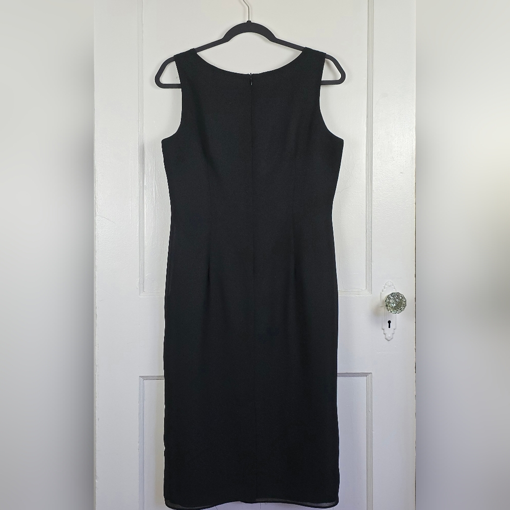Vintage R&M Richards Black Sheath Dress 12P - Picture 2 of 8